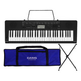 Kit Teclado Casio Ctk3500 Arranjador Musical Completo Azul