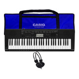 Kit Teclado Casio Ctk3500 Musical 5/8 Com Capa Azul E Fone