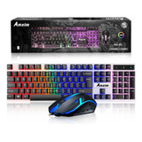 Kit Teclado E Mouse Gamer Usb Com Iluminação Led Rgb Km99
