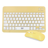 Kit Teclado E Mouse Led Sem Fio Macaron P Pc Tablet Celular
