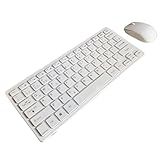 Kit Teclado E Mouse Sem Fio 2 4 GHz Conexão Wireless USB Mini Combo Compacto Óptico Ultra Fino ABNT2 Com Tecla Ç Padrão Em Português Layout Brasileiro BRANCO 