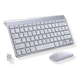 Kit Teclado E Mouse Sem Fio Bluetooth Usb Slim Wireless
