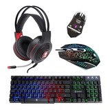 Kit Teclado Gamer Luminoso Mouse Led Usb 2400 Dpi Gamer 