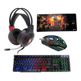 Kit Teclado Gamer Luminoso Mouse Luz Usb 2400 Dpi Fone G