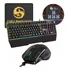 Kit Teclado Gamer Mecânico Switch Blue Abnt2 + Mouse Gamer Ergonômico Dpi 12800 Led Rgb Usb Mousepad Para Pc Fire Phoenix Bk-04 Cor Preto