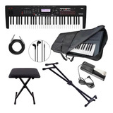 Kit Teclado Korg Workstation Kross2 61 Teclas Banco Sustain