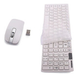 Kit Teclado mouse Branco Wireless Sem Fio Pc Note E Tablet
