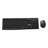 Kit Teclado Mouse Pretos Sem Fio Português Wireless