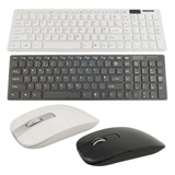 Kit Teclado Mouse Sem Fio Slim Computador Notebook Wireless