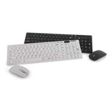 Kit Teclado Mouse Sem Fio Wireless Usb Slim Notebook Pc Mouse Preto Teclado Preto