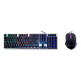 Kit Teclado Mouse Usb Gamer Preto Com Led Tcl