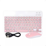 Kit Teclado mouse Usb Recarregável Bluetooth Sem Fio Cores
