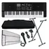 Kit Teclado Musical Barato Estudante 61 Teclas Multi Funções