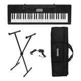 Kit Teclado Musical Casio Ctk3500 Midi usb suporte Capa