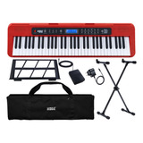 Kit Teclado Musical Digital Kobe Kb 300 61 Teclas Sensíveis