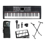 Kit Teclado Musical Estudante Iniciante 5 8 Capa Suporte
