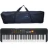Kit Teclado Musical Yamaha Psr-f52 + Bag Viasom C5s C/ Alça Cor Cinza-escuro 110v/220v