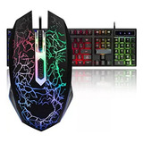 Kit Teclado Rgb Gamer Mouse Semi mecânico Retroiluminado