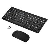 KIT Teclado Sem Fio E Mouse USB 2 4Ghz Wireless Super Compacto Premium ABNT2 Letra Ç Computador Notebook Branco Ou Preto Até 1600dpi Gamer Escritório Sala Periférico Mídia Pilha Inclusa Preto 