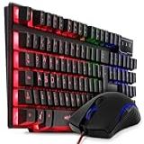 Kit Teclado Semi Mecânico Gamer Multimídia Abnt2 Led Rgb Com Mouse 3200dpi Laser Usb 6 Botões