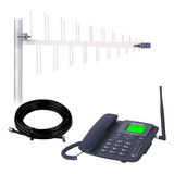 Kit Telefone Celular Rural 2 Chip Com Antena 800mhz 20dbi