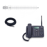 Kit Telefone Celular Rural 2 Chip Com Antena 800mhz 20dbi