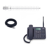 Kit Telefone Celular Rural 2 Chip Com Antena 800mhz 20dbi