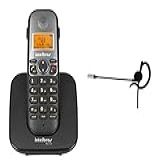 Kit Telefone Sem Fio TS 5120 Viva Voz DECT 6 0 Preto Com Fone Ouvido HC 10 Intelbras