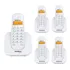 Kit Telfone S/fio Branco Ts 3110 + 4 Ramaais 3111