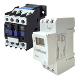 Kit Temporizador Digital Timer contator Motor Piscina Bomba