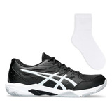 Kit Tênis Asics Masculino Gel rocket 11 Quadra Par De Meia