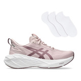 Kit Tênis Asics Novablast 4 Le Feminino 3 Pares De Meias