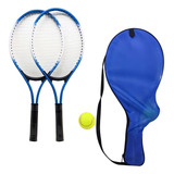 Kit Tênis Com 2 Raquetes Bola E Capa Com Alça Cor Azul Tamanho Da Empunhadura 14