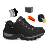 Kit Tênis Coturno Adventure Cano Curto Carteira Meia Cinto 