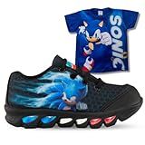 Kit Tênis De Led Infantil Menino Masculino Sonic Preto   Camisa  Tamanho 30