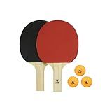 Kit Tênis De Mesa - 2 Raquetas - 3 Bolinhas Bel Fix Vermelho-Preto