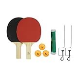 Kit Tênis De Mesa 2 Raquetas Suporte Rede 3 Bolinhas 40 Bel Fix Vermelho Preto E Verde