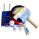 Kit Tenis De Mesa Completo Raquetes Bolinhas Suporte E Rede