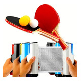 Kit Tênis De Mesa Ping Pong 2 Raquetes 3 Bolas Rede Retrátil