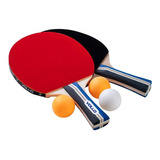 Kit Tênis De Mesa Ping Pong Vollo Com 2 Raquetes   3 Bolas Cor Laranja azul