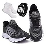 KIT TENIS FEMININO ACADEMIA RELÓGIO DIGITAL LED MEIA Preto Prata BR Adulto Numérico 38 