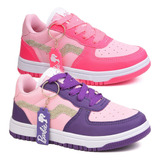 Kit Tênis Feminino Menina Infan Escolar Casual Original Dzu