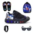 Kit Tenis Infantil De Led Sonic Masculino + Mochila Chinelo 