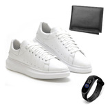 Kit Tenis Masculino Couro