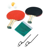 Kit Tênis Mesa 2 Raquetes 3 Bolinhas Suporte Rede Ping Pong