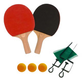 Kit Tênis Mesa 2 Raquetes Ping Pong 3 Bolinhas Rede Suporte
