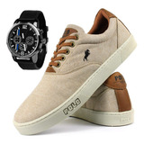 Kit Tenis Polo Masculino Sapatenis Casual Relogio Analogico