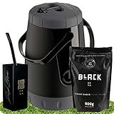 Kit Tereré Black Erva Garrafa Lisa Cuia E Erva Pura Folha