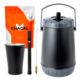 Kit Terere Bomba Chacal Preta Copo Cuia Garrafa Térmica Erva