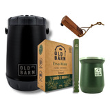 Kit Terere Old Barn Garrafa Cuia Bomba V6 Inox Erva 500g